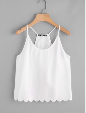 Overlap Back Scallop Edge Cami Top