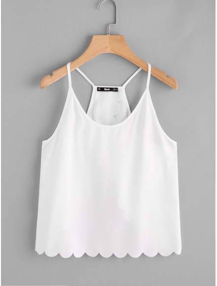 Overlap Back Scallop Edge Cami Top