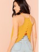 Overlap Back Scallop Hem Crop Top