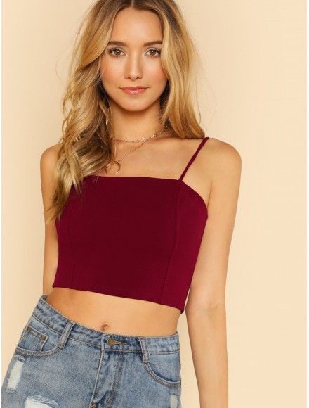 Solid Crop Cami Top