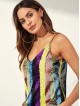 Metallic Sequin Dual V Neck Cami Top