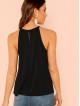 Slit Back Solid Halter Top