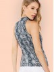 Mock Neck Snake Skin Top