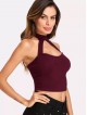 Open Front Halterneck Crop Top