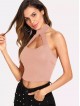 Crop Cut Out Front Halter Top