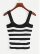 Twist Front Two Tone Rib-knit Top