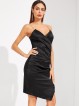 Ruched Surplice Wrap Dress With Chain Strap