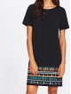 Aztec Embroidered Hem Dress