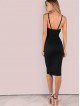 Plunging Bust Bandeau Bodycon Midi Dress