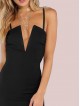 Plunging Bust Bandeau Bodycon Midi Dress