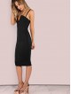 Plunging Bust Bandeau Bodycon Midi Dress