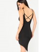 Crisscross Open Back Overlap Asymmetrical Dress