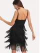 Layered Fringe Bodycon Cami Dress