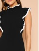 Ruffle Detail Mock-neck Bodycon Dress