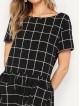 Pocket Patched Grid Dress