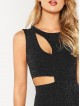 Peekaboo Cutout Glitter Bodycon Dress