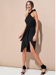 Halter Neck Solid Dress