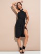 Halter Neck Solid Dress