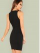 Plunging Surplice Bodycon Dress