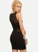 Mesh Insert Bodycon Tank Dress