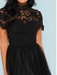 Floral Lace Bodice Mesh Dress