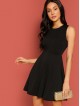 Lace Insert Open Back Skater Dress