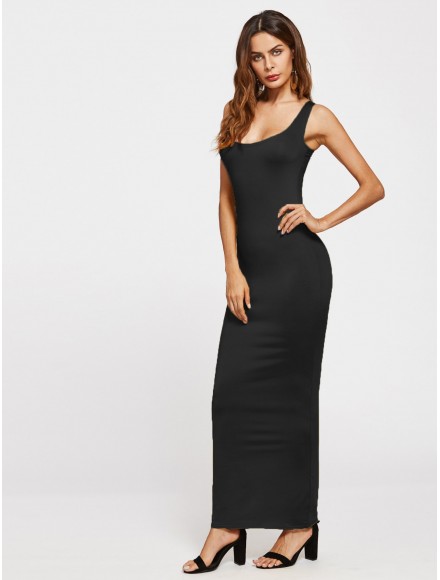 Scoop Neck Sheath Tank Dress