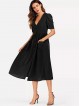 Single Breasted Roll Up Sleeve Dress