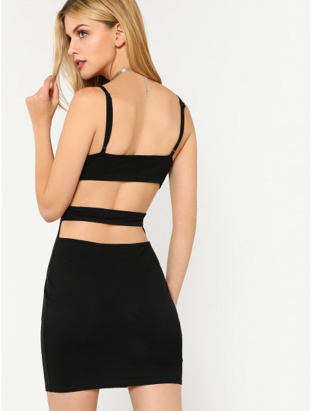 Cutout Back Cami Dress