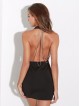 Plunging V-neckline Surplice Backless Halter Dress