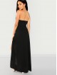 V Cut Tube Split Maxi Dress