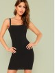 Open Back Solid Form Fitting Dress