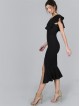 One Shoulder Slit Pep Hem Dress