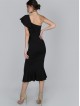 One Shoulder Slit Pep Hem Dress