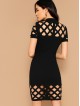 Caged Insert Form Fitting Dress