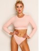 Joyfunear Rib Knit Crop Top and Panty Set