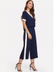 Stripe Contrast Top Wide Leg Pants