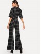 Twist Plaid Crop Top Pants Co-Ord