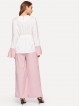 Waist Tie Top Wide Leg Pants