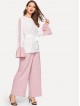 Waist Tie Top Wide Leg Pants